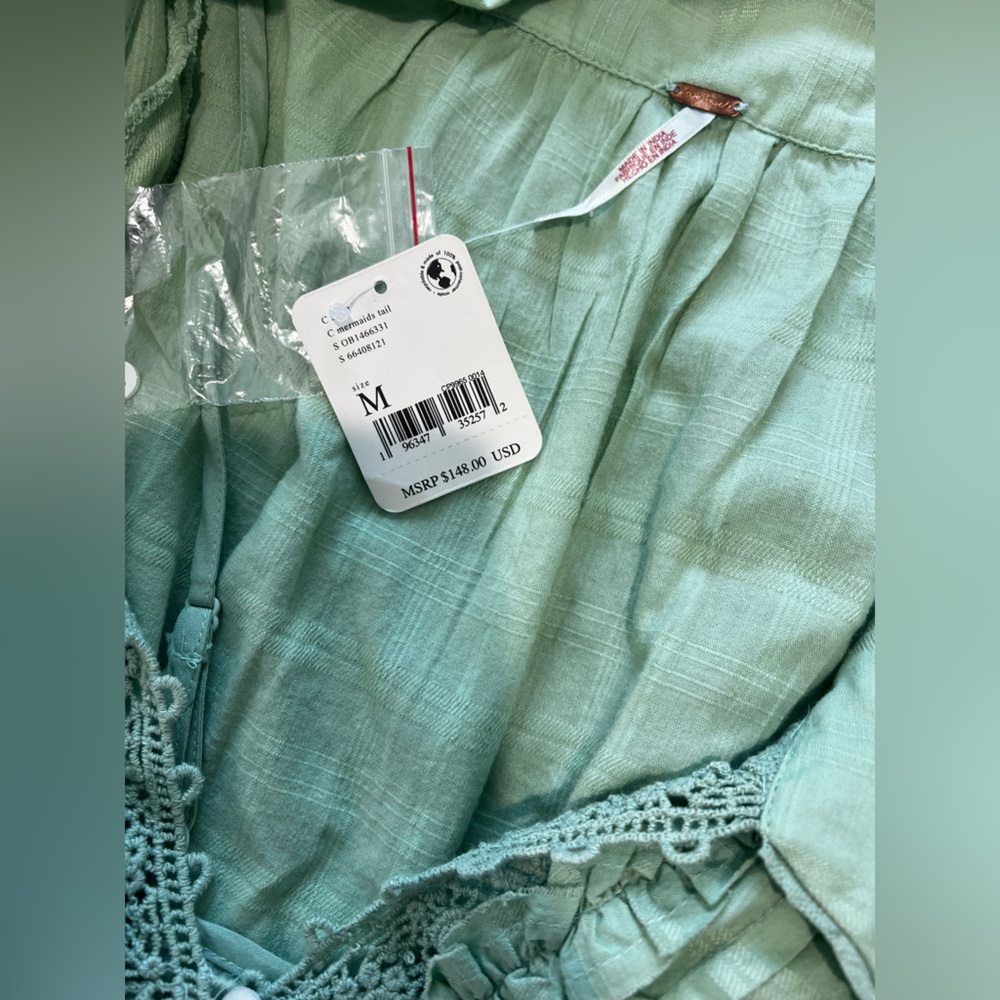 Free People Sage Green Ruffle Tunic Dress - Picture 12 of 14